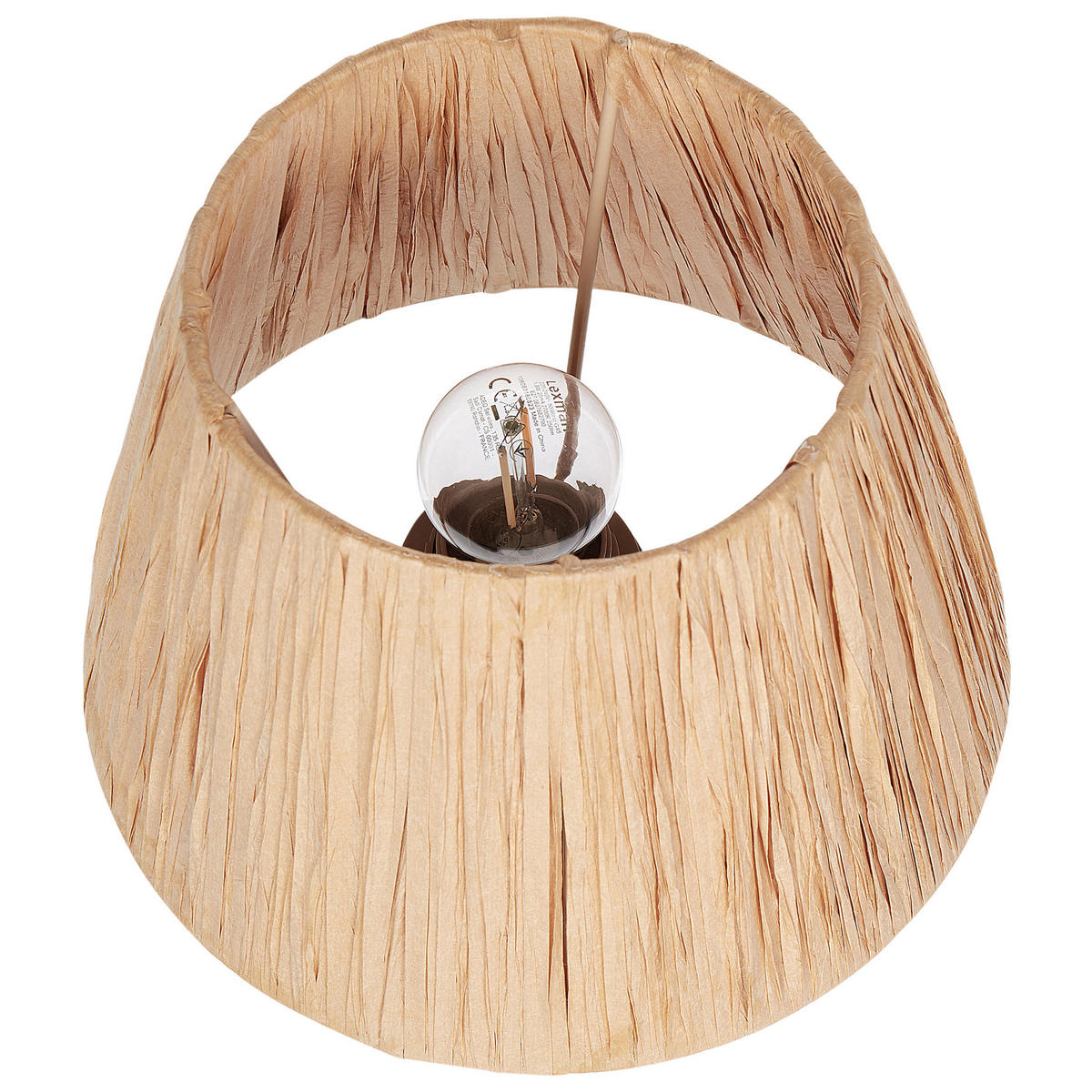 TISCHLEUCHTE 2er Set Grau/Heller Holzfarbton Arwadito - Hellbraun/Grau, Keramik (23/14/31cm) - Beliani