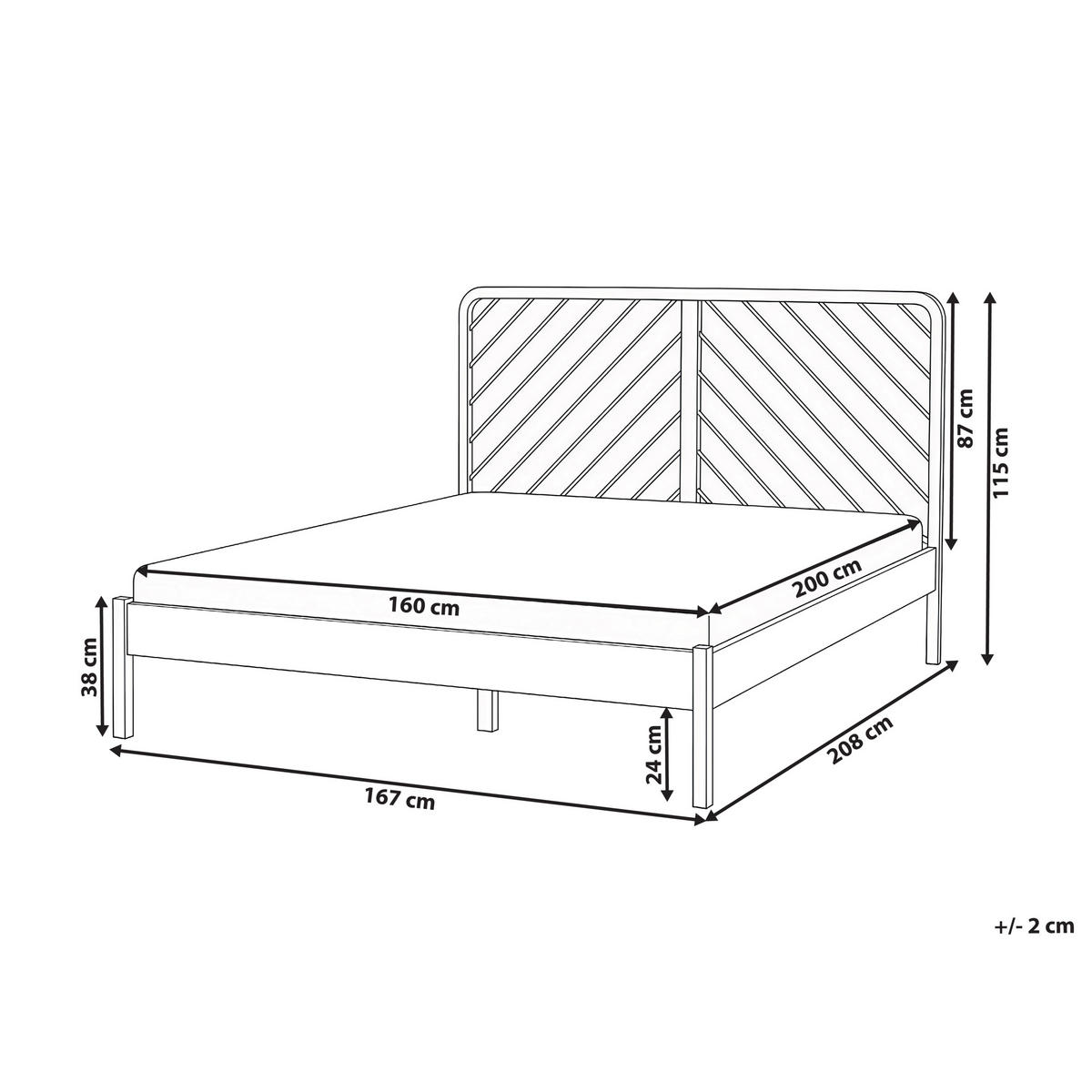 BETT mit Lattenrost 160/200 cm Kiefernholz Hellbraun Sephos - Hellbraun, Holz (160/200cm) - Beliani