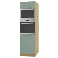 BACKOFEN-HOCHSCHRANK Kvantum D14/RU/60/207 Mint Matt / Eiche Artisan Matt 60 / 59 / 207cm - Eiche Artisan/Mintgrün, Holz/Holzwerkstoff (60/207/59cm) - Feldmann-Wohnen