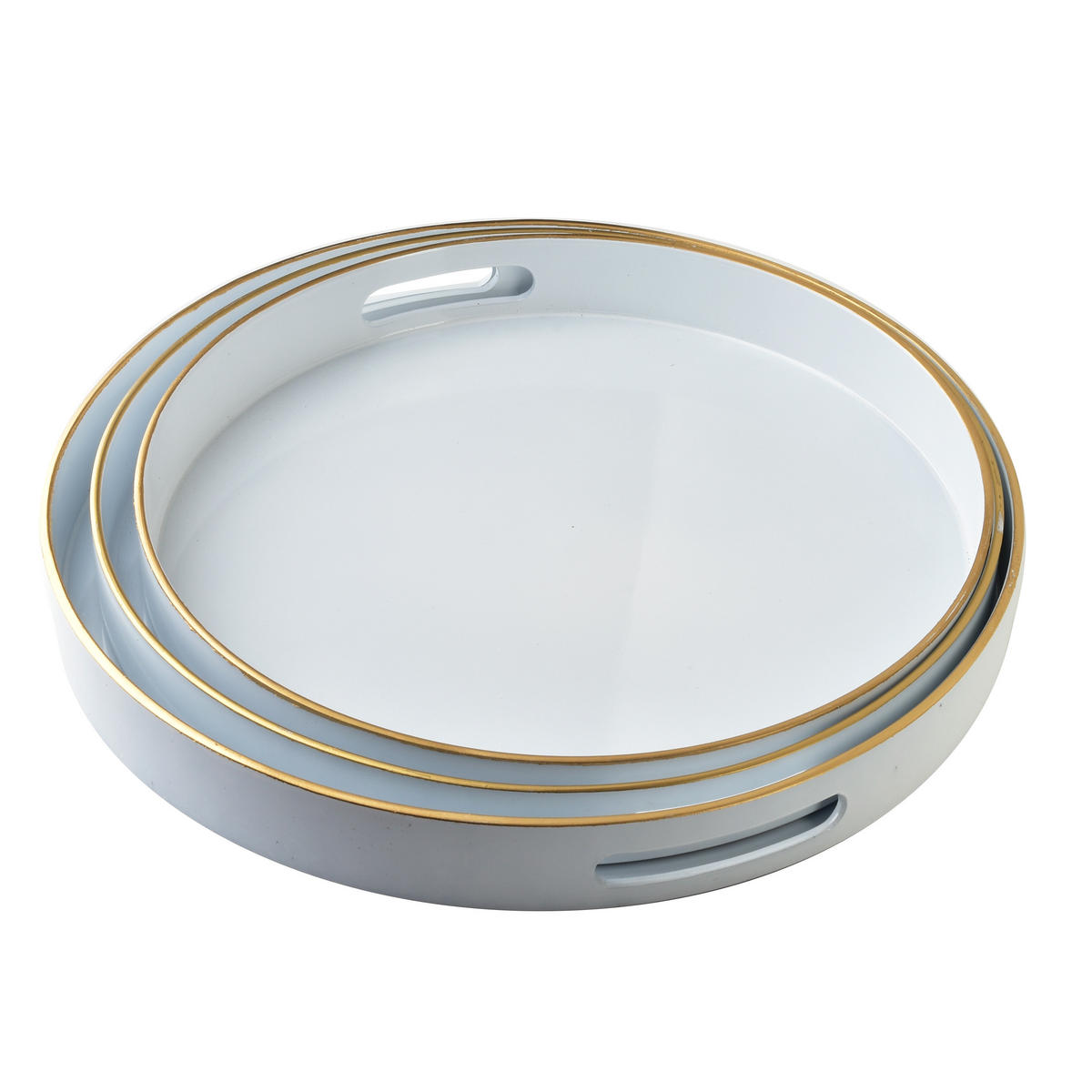 SERVIERTELLER Blanche Weiß 3er Set 38/38/4cm Plastik - Weiß, Kunststoff (38/4/38cm) - Mondex