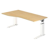 SCHREIBTISCH Serie-U 100/180/74 cm in Ahornfarben/Weiß - Ahornfarben/Weiß, Holzwerkstoff (100/180/74cm) - bümö