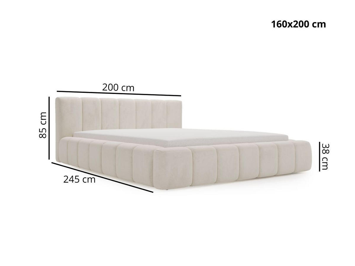 POLSTERBETT Orio 160x200 Schwarz - Schwarz, Textil (160/200cm) - Graingold