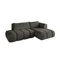 ECKSOFA Ottomane Rechts CLOUD-L 289x180x40 Schwarz Velours - Schwarz, Holzwerkstoff/Kunststoff (289/180cm) - ALTDECOR