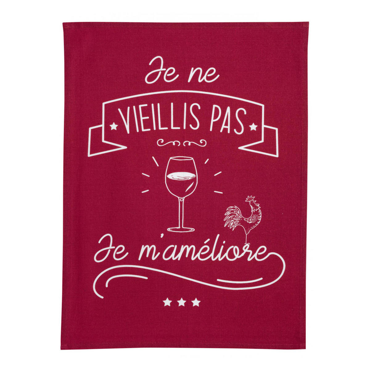 GESCHIRRTUCH Je m'améliore rot 50 x 70 cm - Rot, Textil (70/50cm) - Winkler