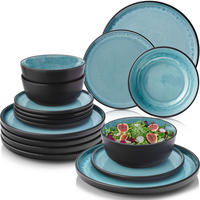 TAFELSERVICE GRANADA - 36 teilig aus Steingut 12 Personen - Blau, Stein (50/30/80cm) - Sänger