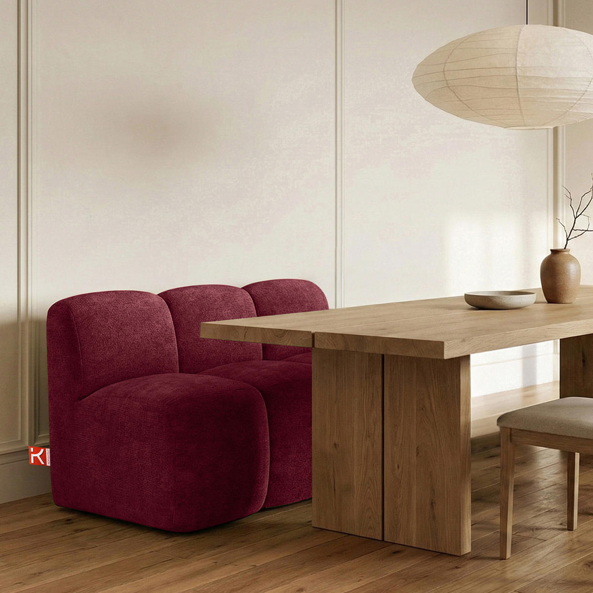 ESSZIMMERBANK BRESCO, Bordeauxrot - Bordeaux, Holz/Holzwerkstoff (123/80/72cm) - KONSIMO®