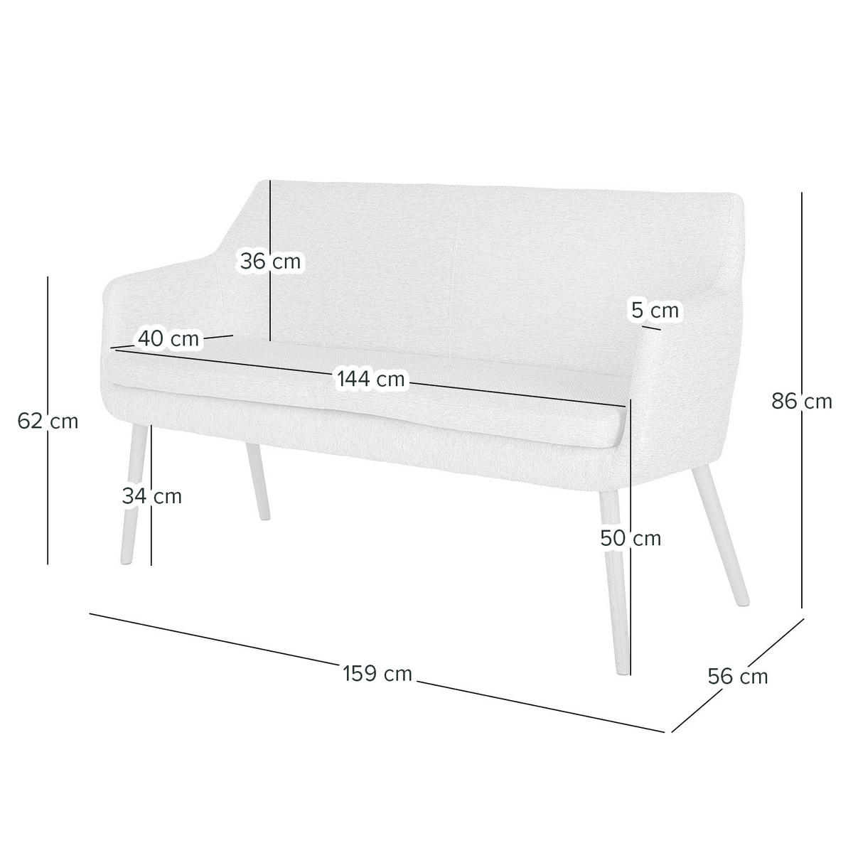 KÜCHENSOFA - Eichefarben/Mintgrün, Textil (159/86/56cm) - home24