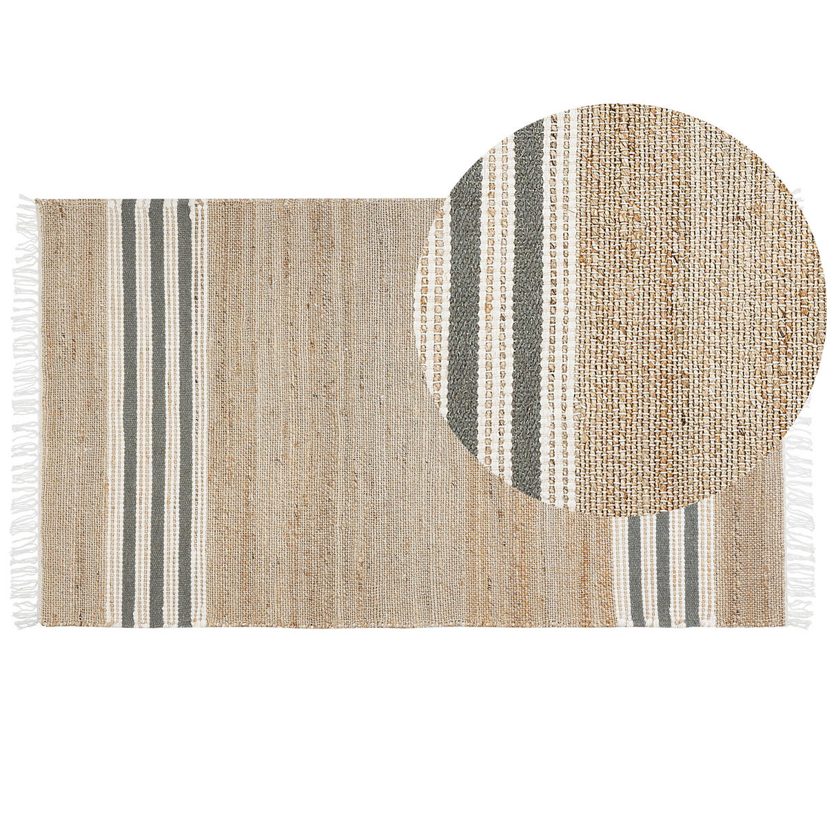 TEPPICH geflochten Mirza 150/80 cm - Beige, Naturmaterialen (80/150cm) - Beliani