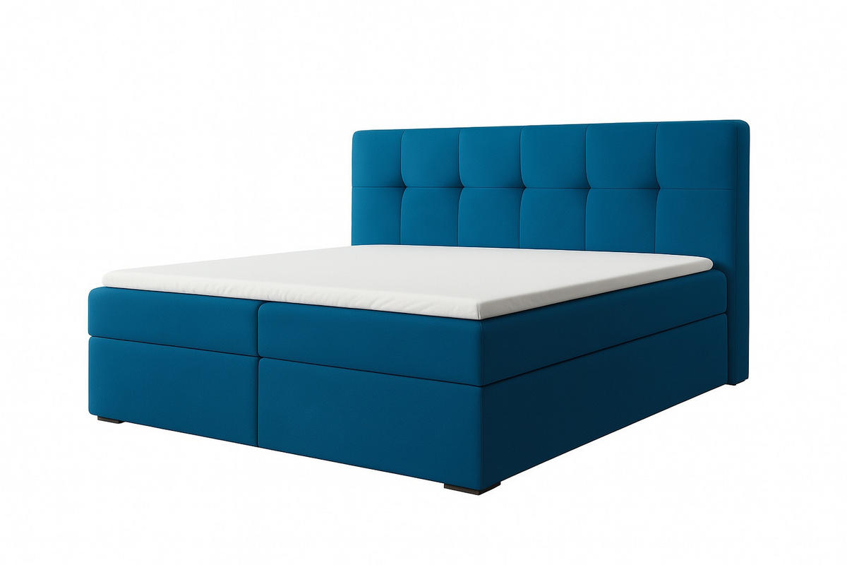BOXSPRINGBETT REF 180 x 200 cm mit Bettkasten – Eleganz und Komfort vereint. Farbe : Blau - Blau, Textil (180/200cm) - A&J MöbelLand