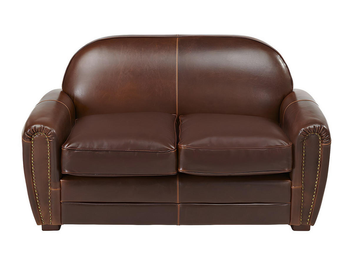 SOFAGARNITUR ohne Schlaffunktion - -Sitzer - Leder - Schokoladenbraun - - Braun, Leder (150/85/84cm) - Vente-Unique