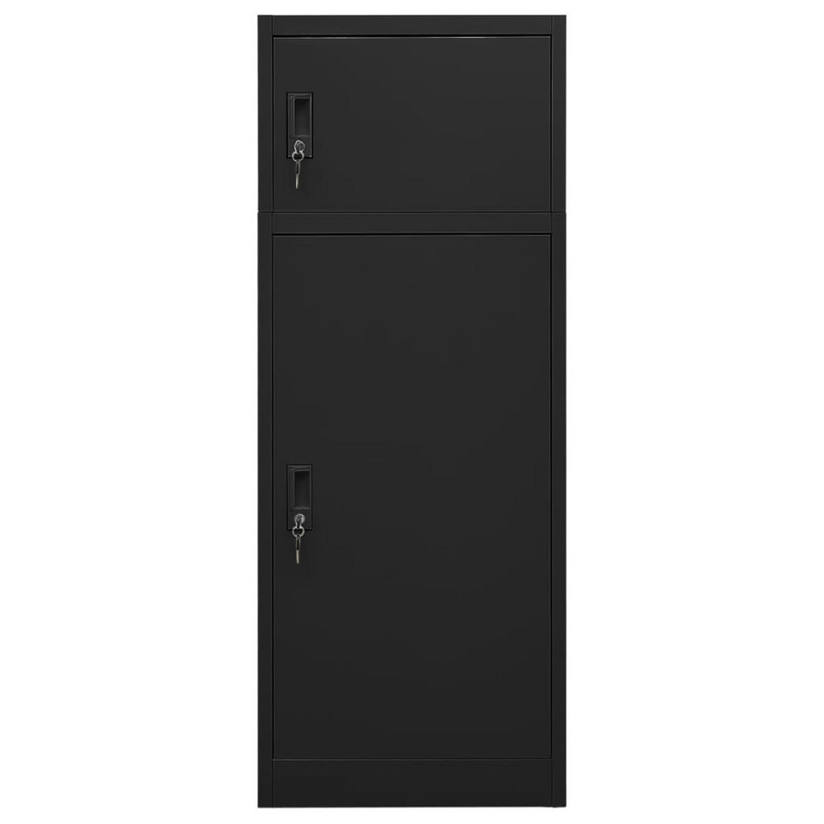 SATTELSCHRANK Schwarz 53/53/140 Cm Stahl - Schwarz, Metall (53/140/53cm) - vidaXL