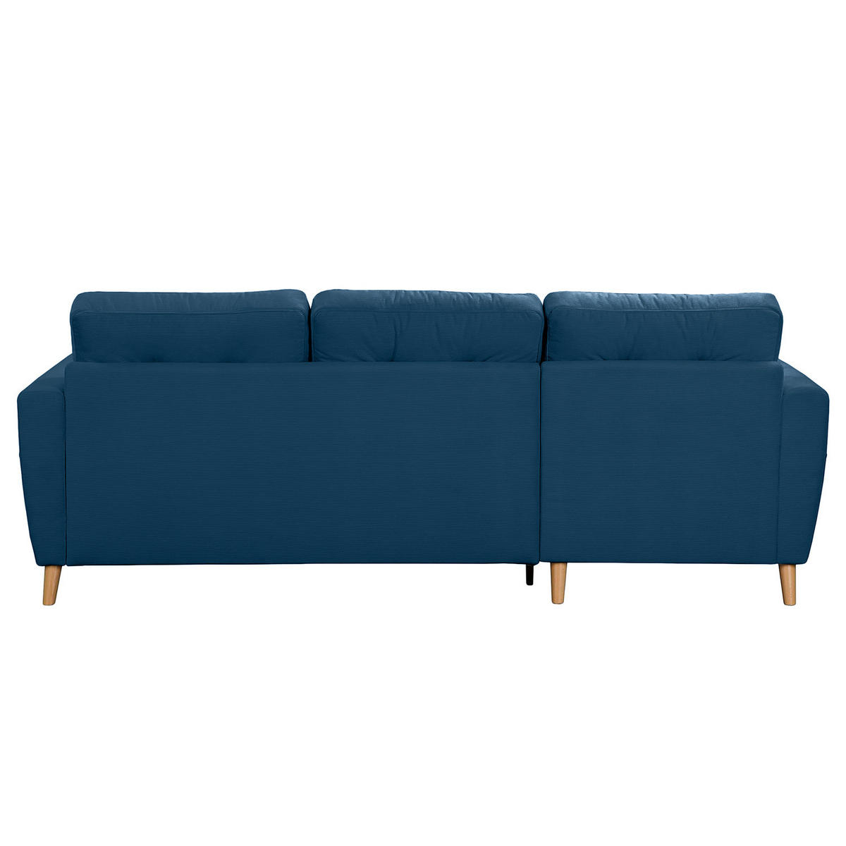 ECKSOFA mit Longchair - Blau/Braun, Holz/Textil (223/148cm) - home24