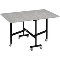 ESSTISCH, Küchentisch mit Rollen, Klapptisch für 4-6 Personen, für Küche, Grau - Grau, Holzwerkstoff (80/73/120cm) - HOMCOM