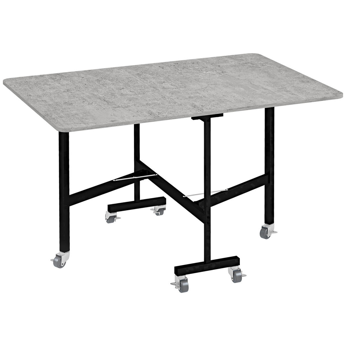 ESSTISCH, Küchentisch mit Rollen, Klapptisch für 4-6 Personen, für Küche, Grau - Grau, Holzwerkstoff (80/73/120cm) - HOMCOM