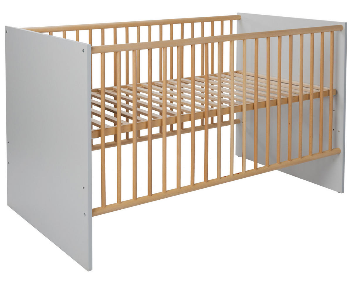 BABYBETT Elina - Eichefarben/Hellgrau, Holzwerkstoff (70/140cm) - arthur berndt