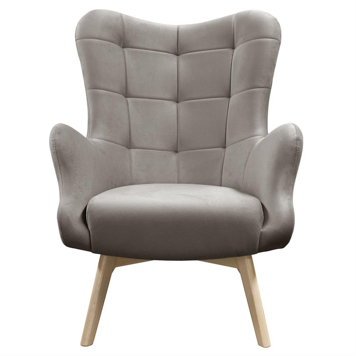 SESSEL SAND mit Buchenbeinen - Buchefarben/Grau, Textil (80/105/86cm) - Lookway