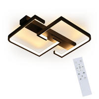 LED DECKENLEUCHTE Crosby 42/37/5 - Schwarz, Metall (42/37/5cm) - Nettlife