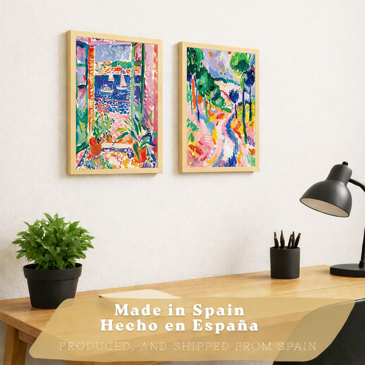 PLAKAT Sada 2 Plachetnice A3 Lehký dřevěný rám - béžová, papír (29.7/1/42cm) - Nacnic