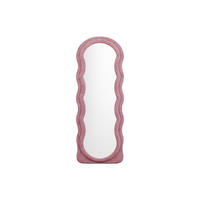 WANDSPIEGEL - 65 cm x 3 cm - Samt, Holz, Platte - Rosa AYANI - Pink, Textil (65/170/3cm) - Vente-Unique