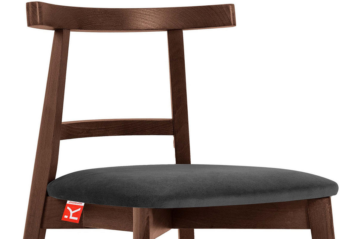 ESSTISCHSTÜHLE LILIO 2 St Vintage, Graphit / mittelbraun - Dunkelgrau/Braun, Holz/Textil (47/76/45cm) - KONSIMO®