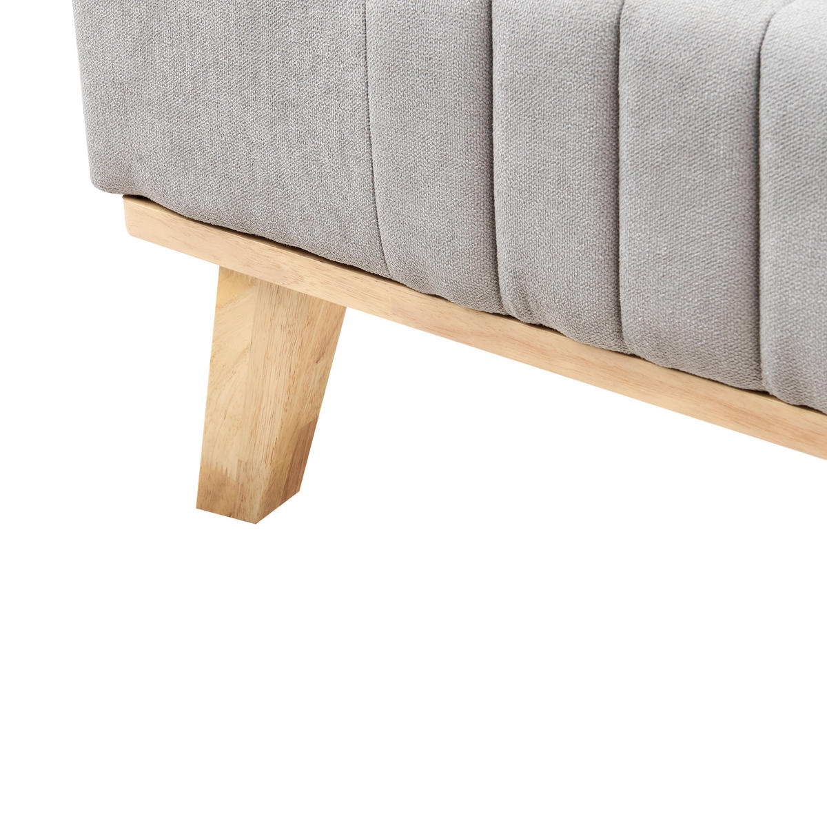 BETT mit Lattenrost 160/200 cm Hellgrau Talence - Hellgrau/Braun, Textil (160/200cm) - Beliani