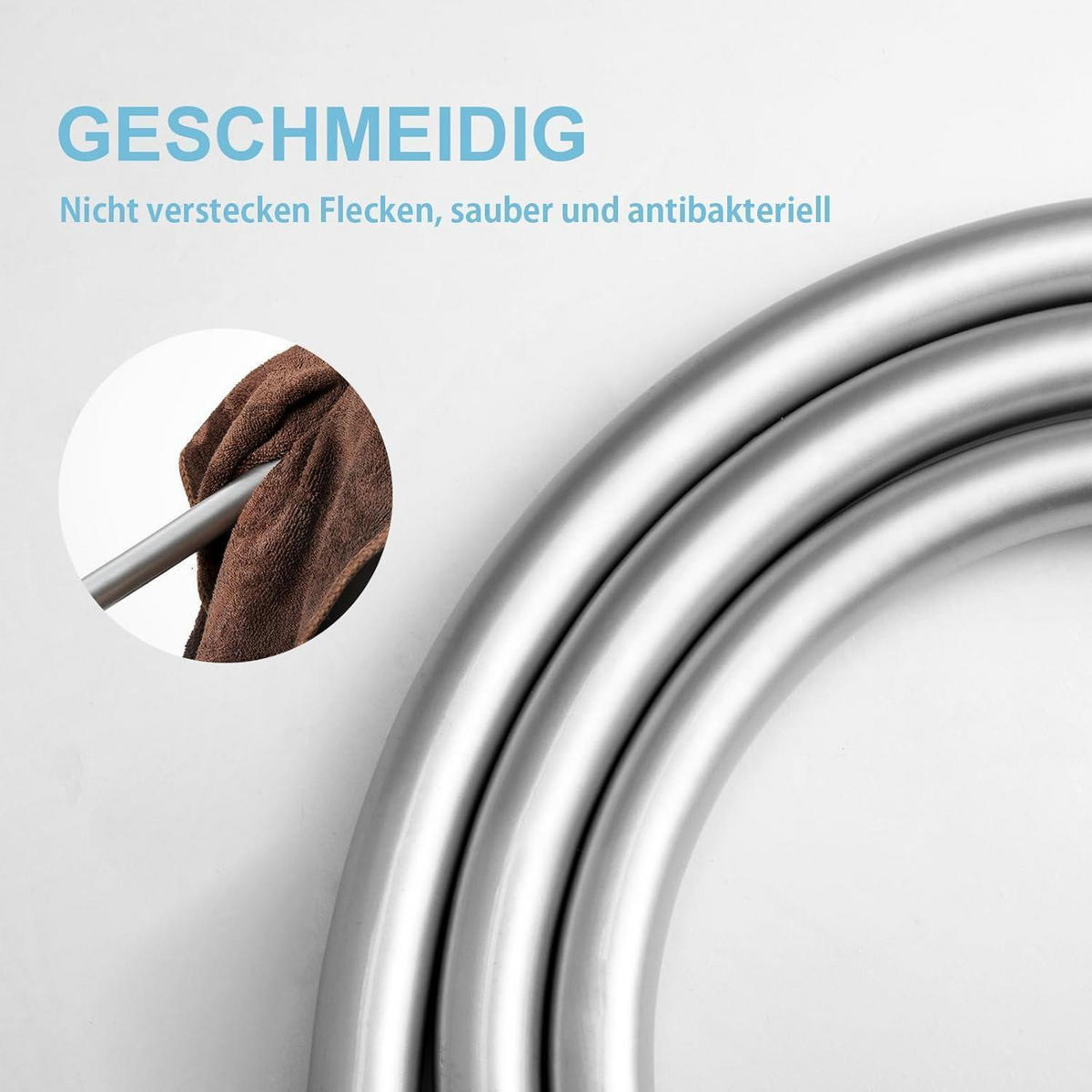 BRAUSESCHLAUCH 1,2 m Silber - Silberfarben, Metall (1/1/120cm)