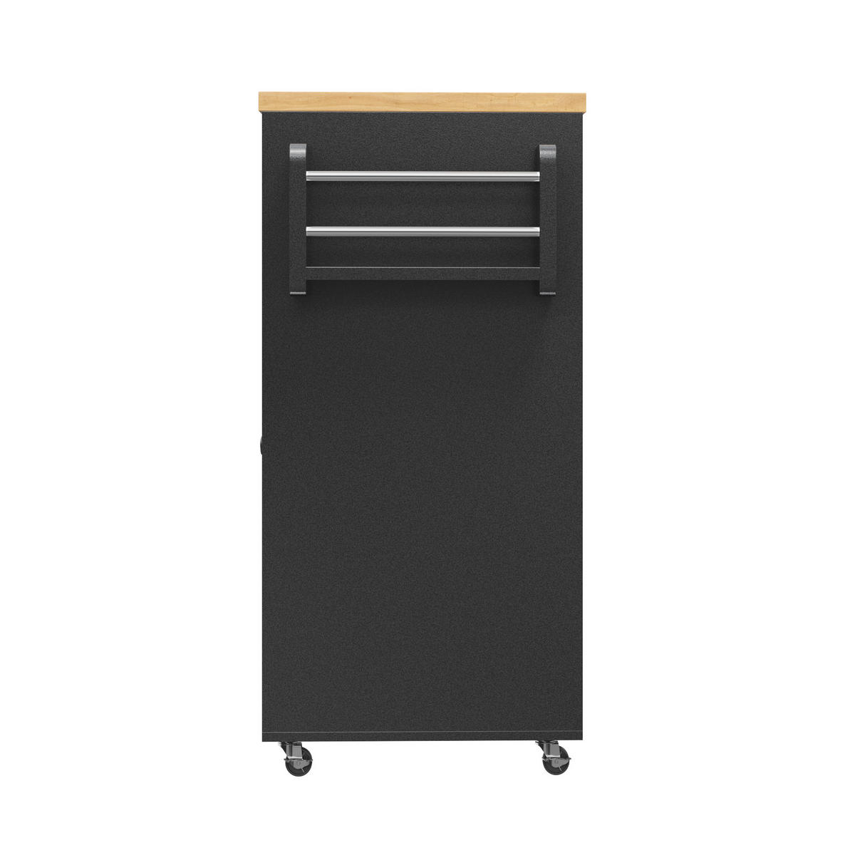 KÜCHENINSEL DE-38369 116/179 cm ausziehbar mit 3 Schubladen und Rollen Weiß - Schwarz, Holzwerkstoff (116/89/45cm) - ComfortXL