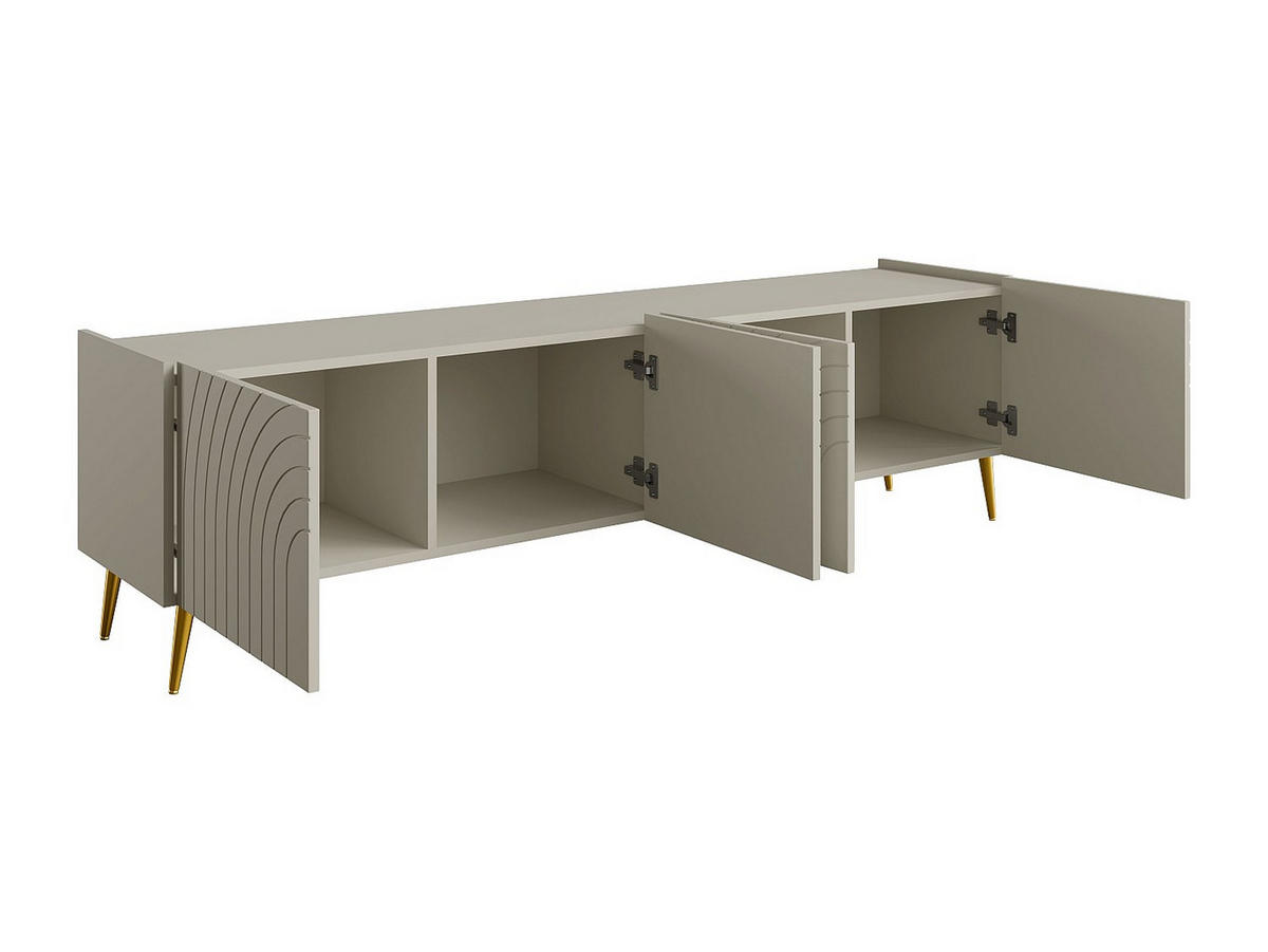 TV-BOARD - 180 x 38 - holz - beige Norsim - Beige, Holz/Metall (180/50/38cm) - Vente-Unique