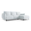 ECKSOFA mit Schlaffunktion Chenille Stoff Blau - Blau/Schwarz, Textil/Metall (242/162cm) - Makamii