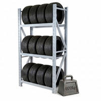 REIFENREGAL - Silberfarben, Metall (120/180/50cm) - Relaxdays