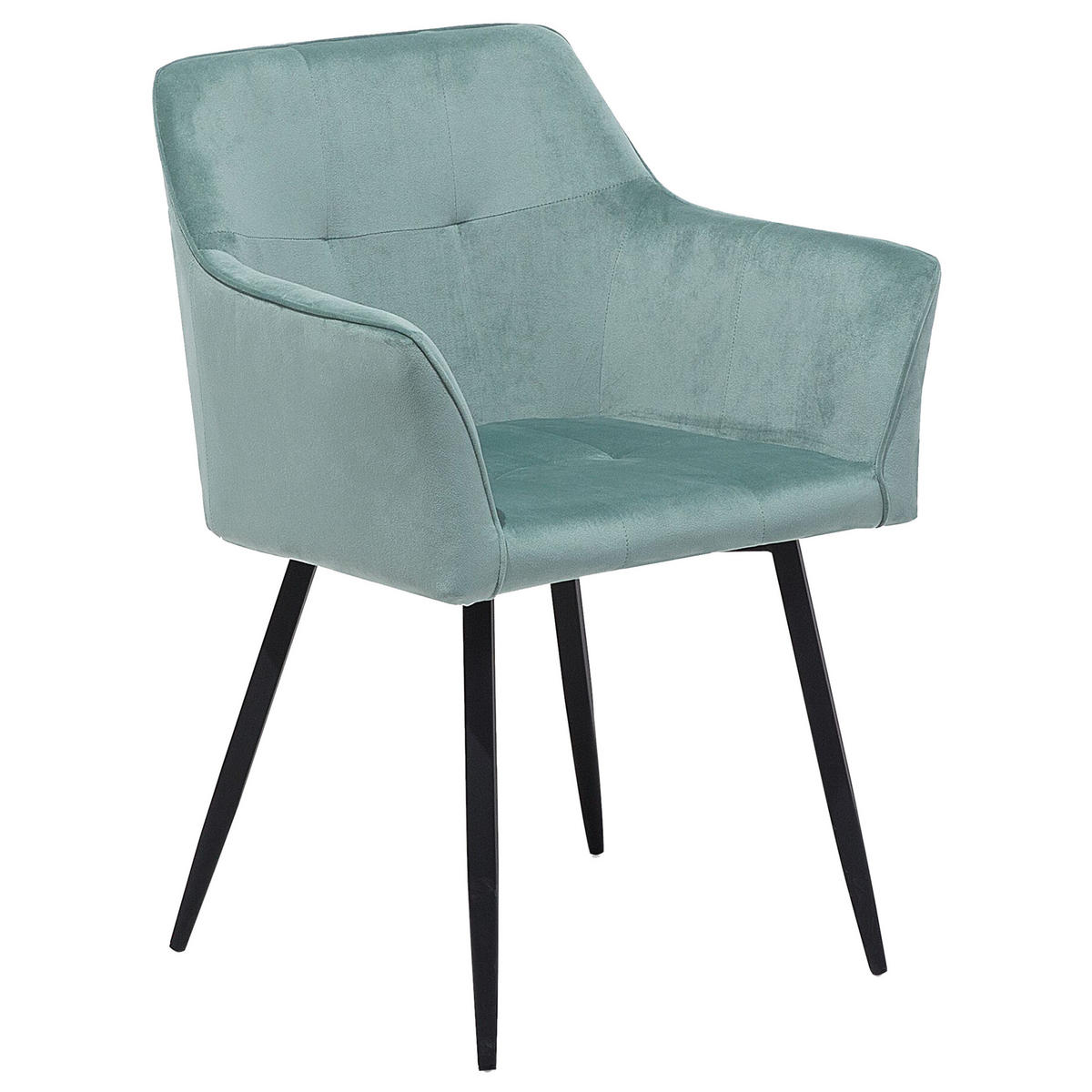 ESSZIMMERSTUHL 2er-Set Samtstoff Mintgrün Jasmin - Grün, Textil/Metall (60/84/49cm) - Beliani