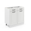 KÜCHENUNTERSCHRANK R-Line Weiß Landhaus 80 cm ohne AP - Weiß, Holzwerkstoff (80/81.6/46cm) - Vicco