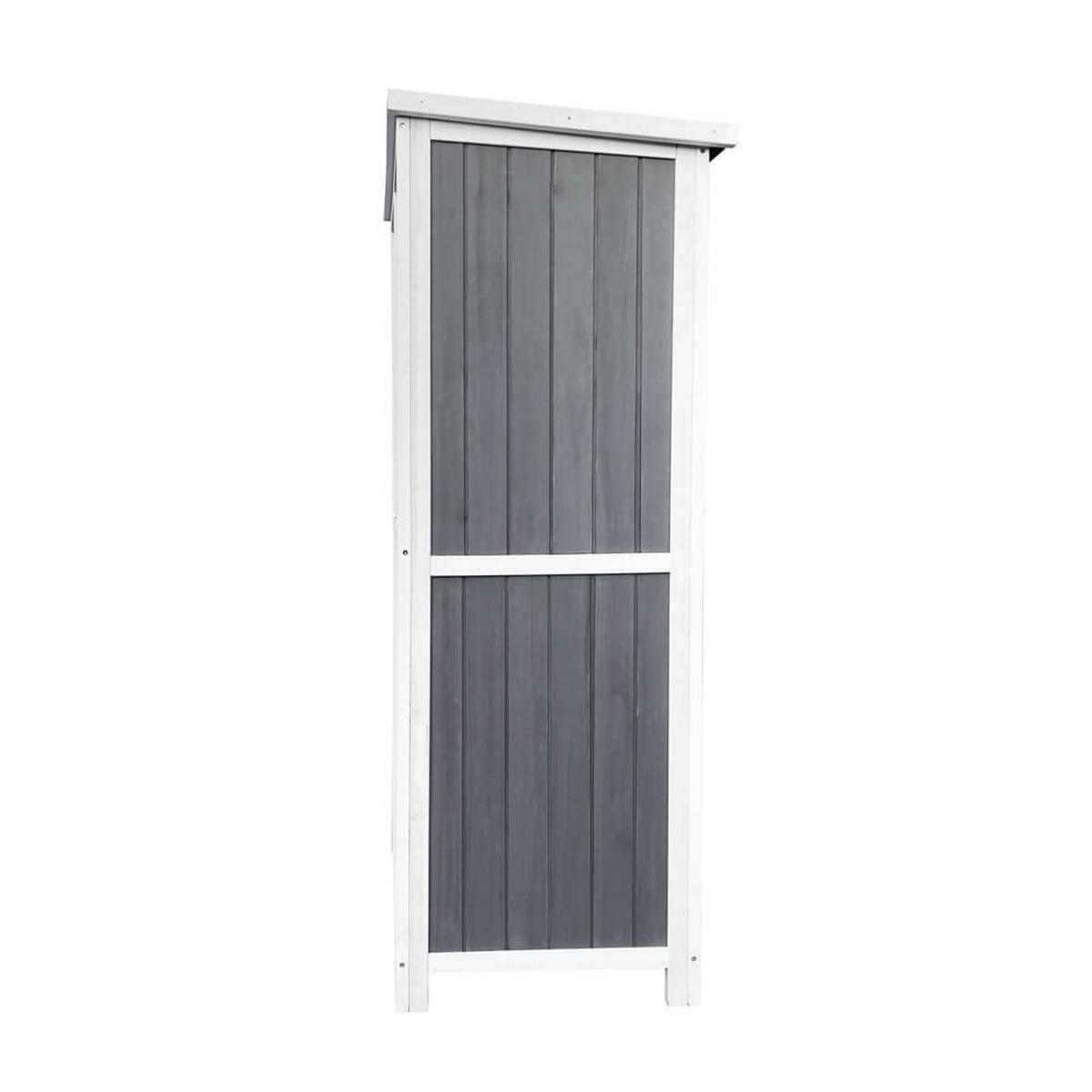 GARTENSCHRANK AUS HOLZ YANA - L - Grau, Holz (69/134/52cm) - Home Deluxe