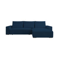 ECKSOFA Alice mit Bettkasten und Schlaffunktion, Cordstoff in L-Form - Blau, Textil (289/184cm)