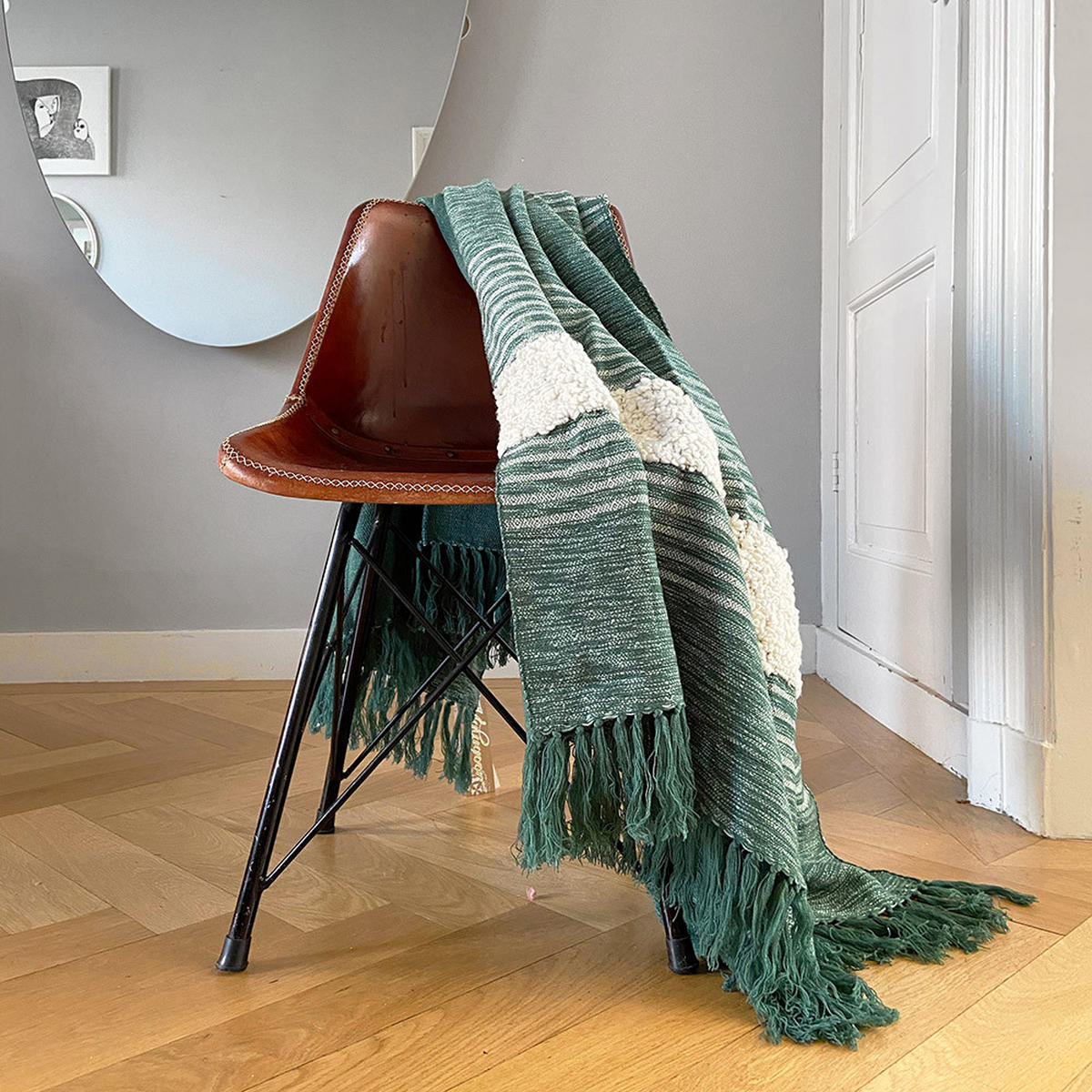 DECKE Tribal Grün - Grün, Textil (125/150cm) - Malagoon