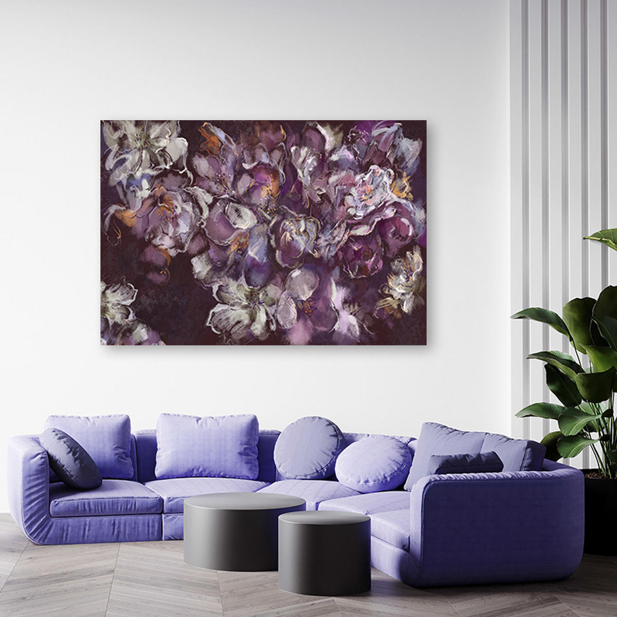 WANDBILD iris blume - Pink, Textil (60/40cm) - Feeby