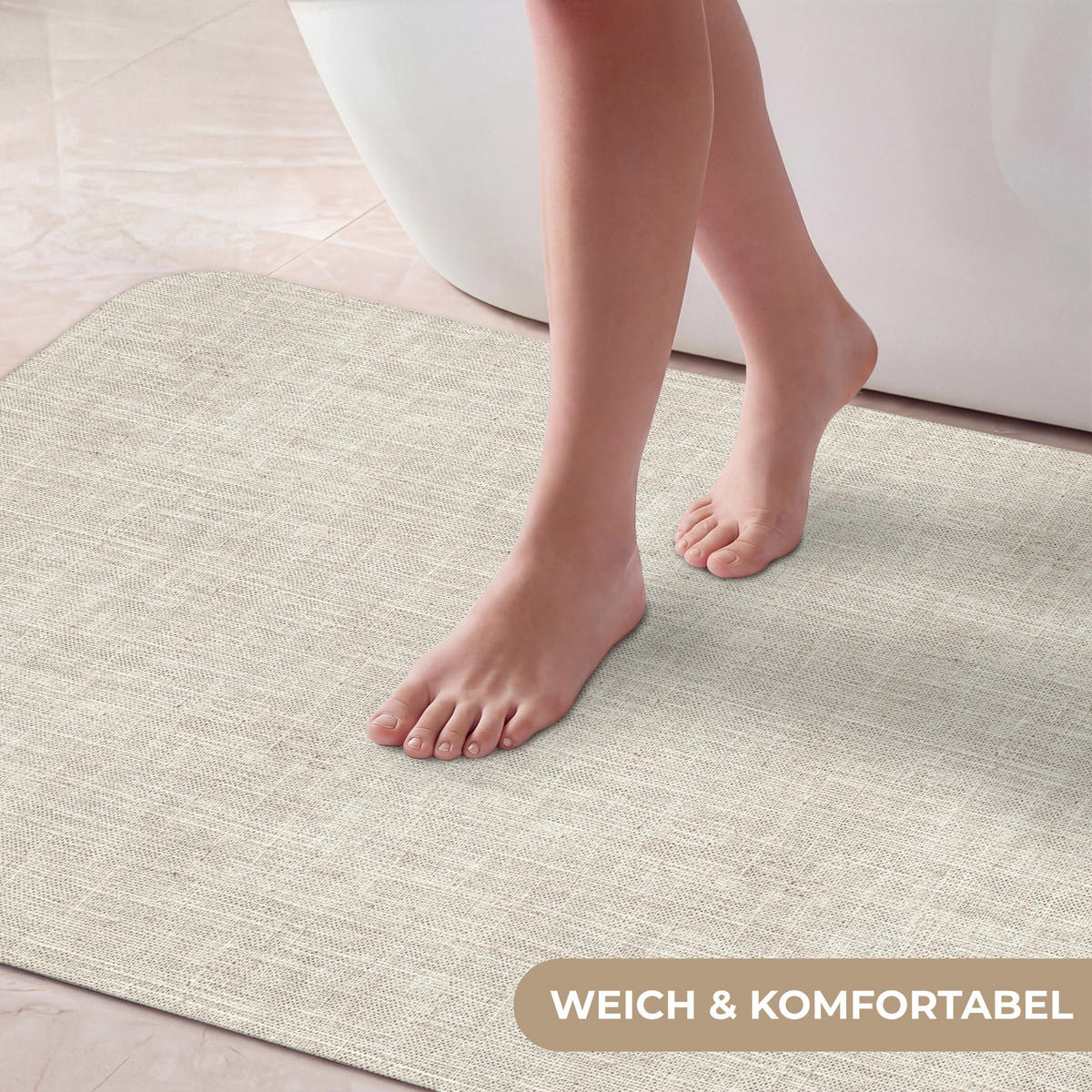 KOUPELNOVÁ PŘEDLOŽKA Povlečení - Textura - Béžová 120x60 cm - béžová, textil/plast (120/60cm) - OnlyWow