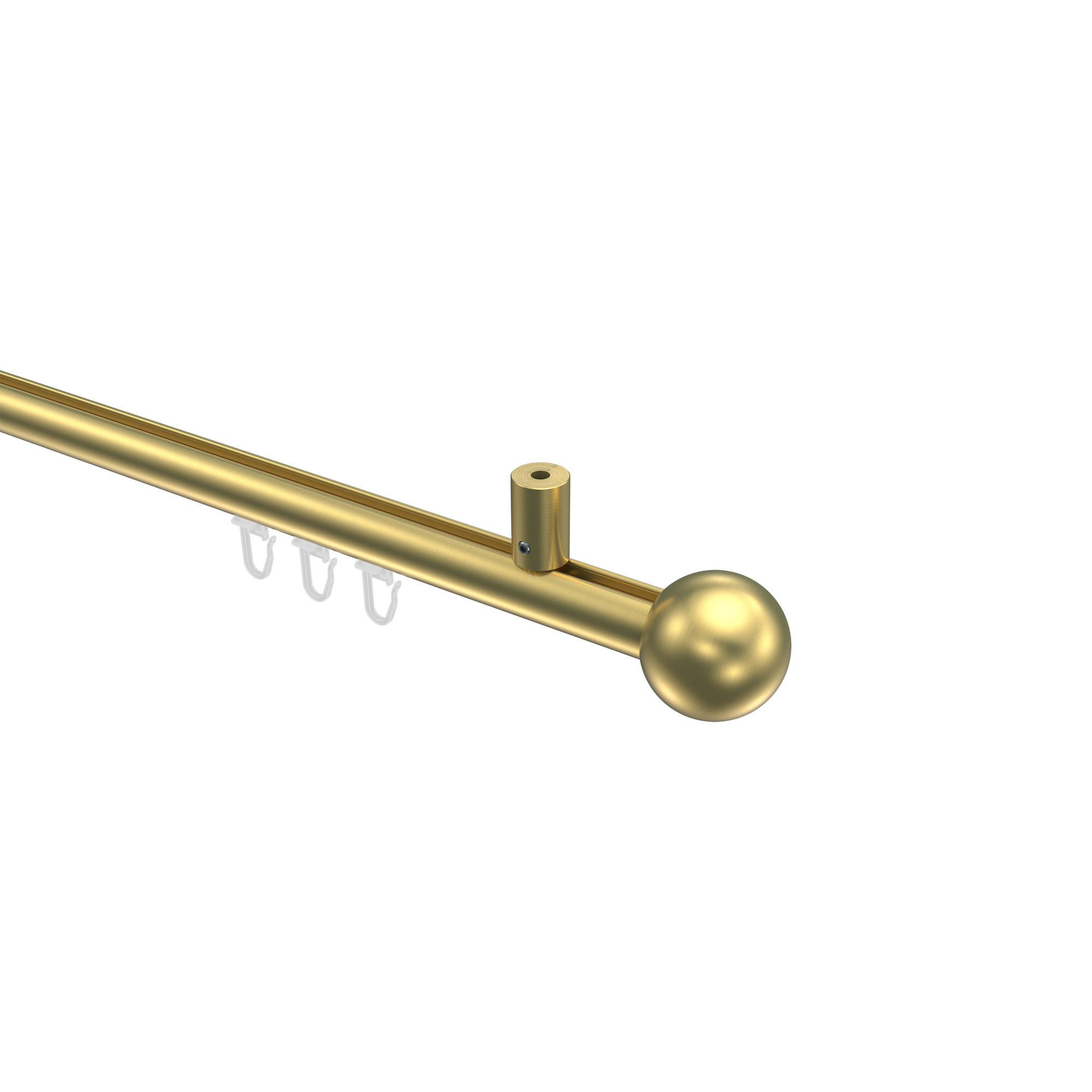 GARDINENSTANGE INNENLAUF Sonius Luino 200 cm, 1-läufig, 20 mm Ø Messing-Optik - Messingfarben, Metall (200cm) - INTERDECO