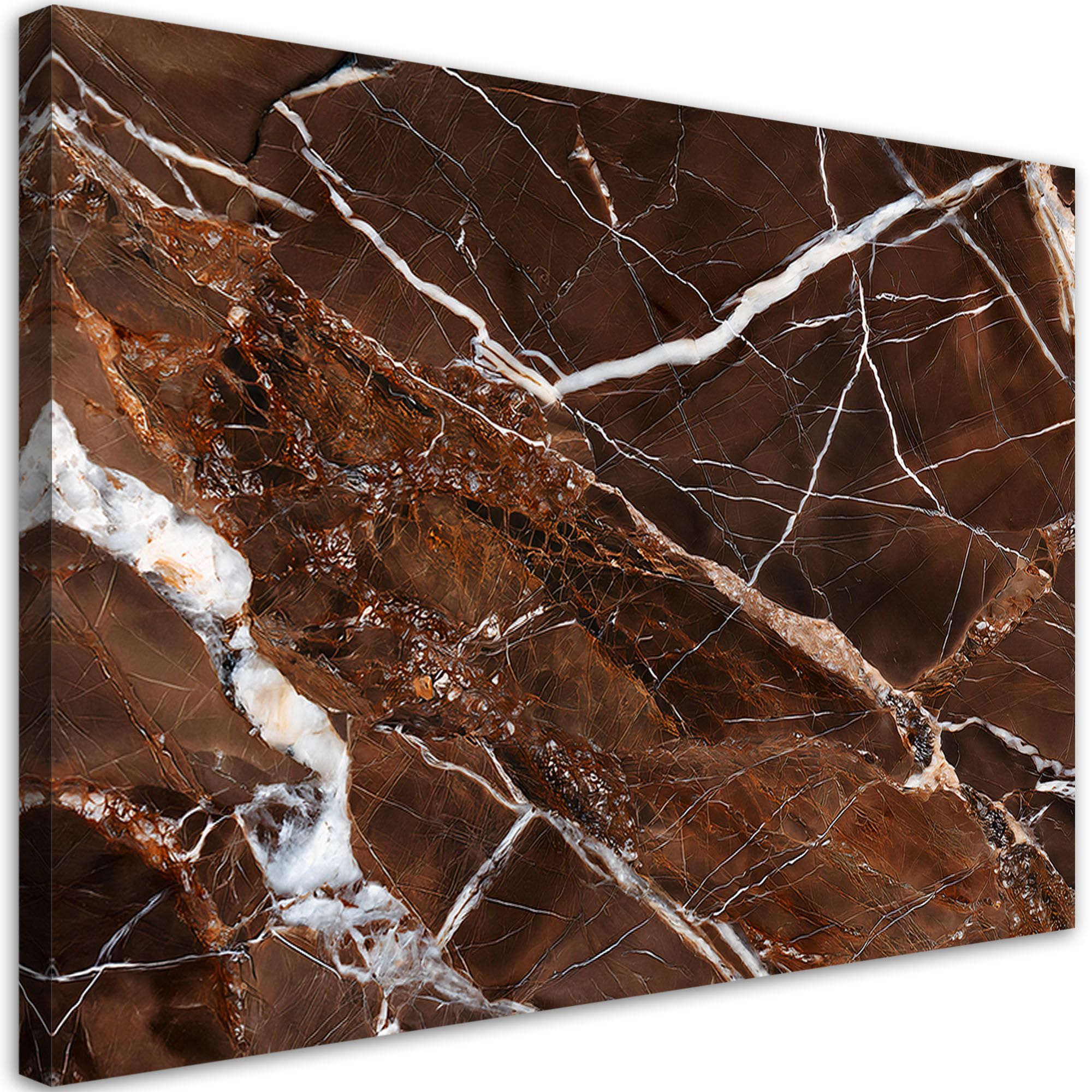 LEINWANDBILD Abstrakter Glamour aus braunem Marmor 100x70cm - Braun, Textil (100/70cm) - Feeby