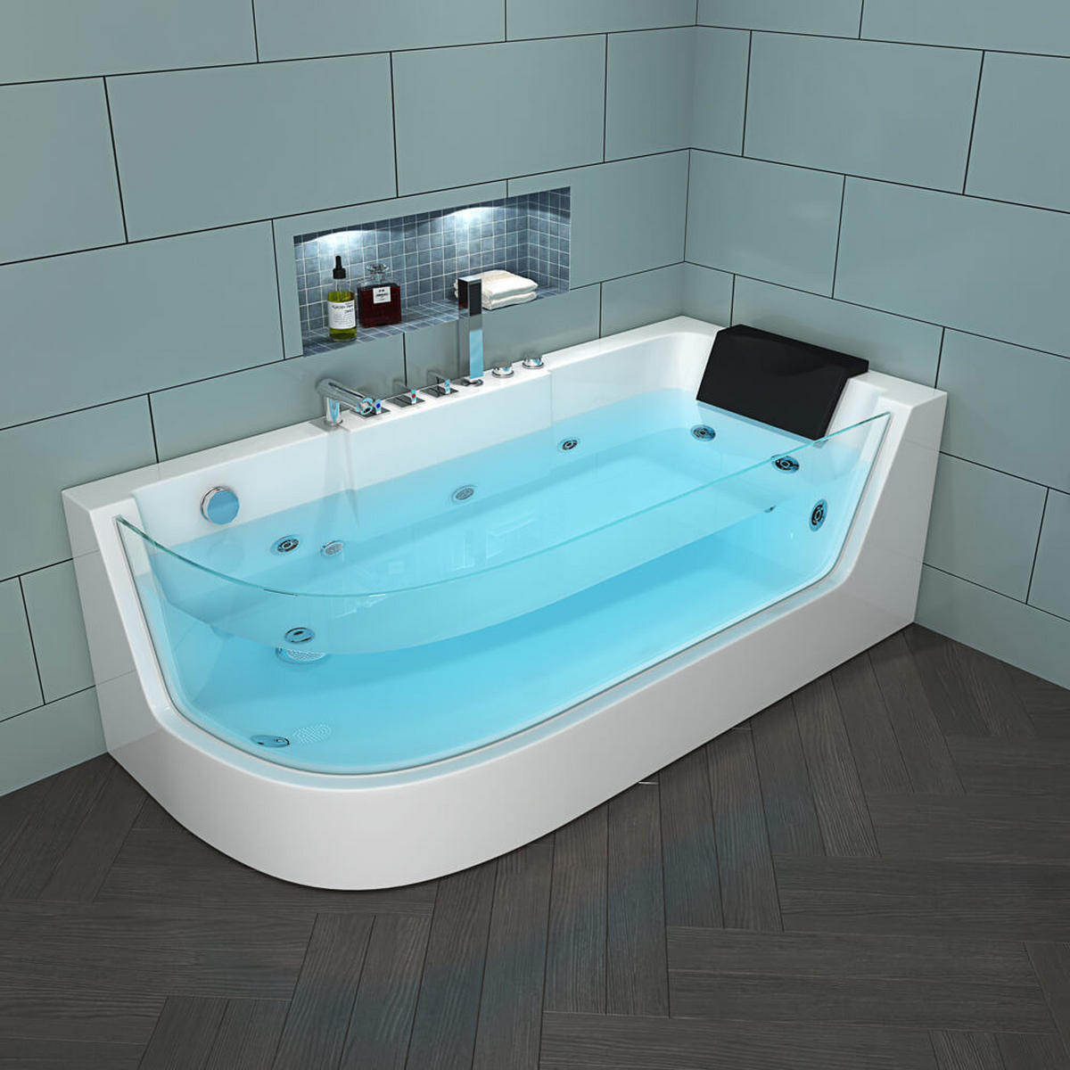 WHIRLPOOL CARICA - Links - Weiß, Keramik (170/59/80cm) - Home Deluxe