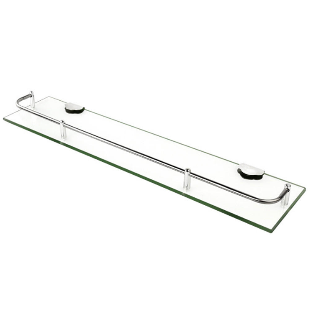 GLASABLAGE 60/11/3.5 cm Badezimmer Wandmontage Glas Transparent - Transparent, Glas/Metall (60/3.5/11cm) - Livingandhome
