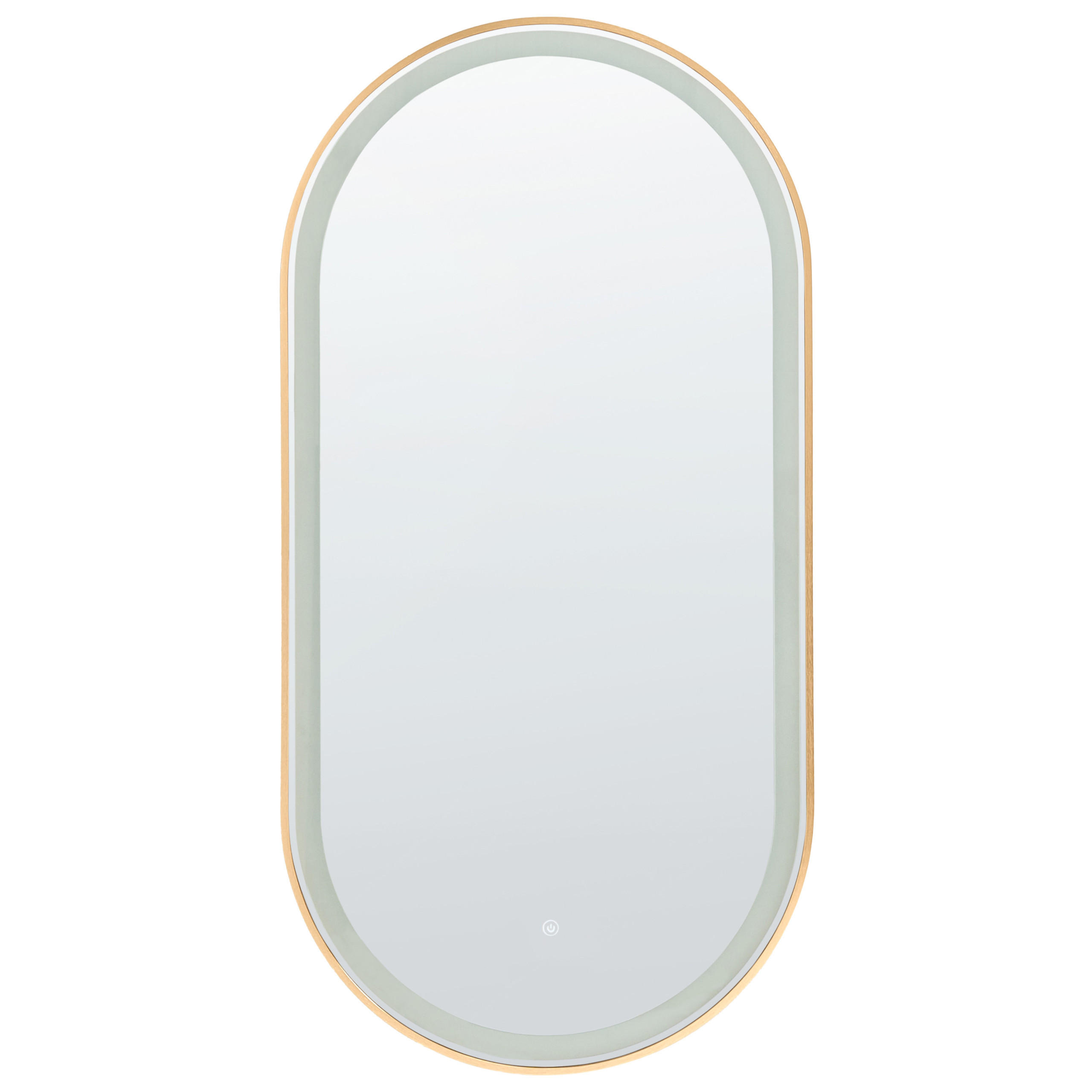 LED-BADEZIMMER-SPIEGEL 60/120 cm Silber Chiddes - Silberfarben/Goldfarben, Glas (60/120/3cm) - Beliani