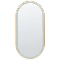 OGLINDĂ DE BAIE CU LED 60/120 cm argintie Chiddes - argintiu/auriu, sticlă (60/120/3cm) - Beliani