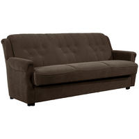 SOFA 3-Sitzer mit Bettfunktion Kaylyn Flockstoff braun - Braun, Kunststoff (207/89/83cm) - 58aufmkessel