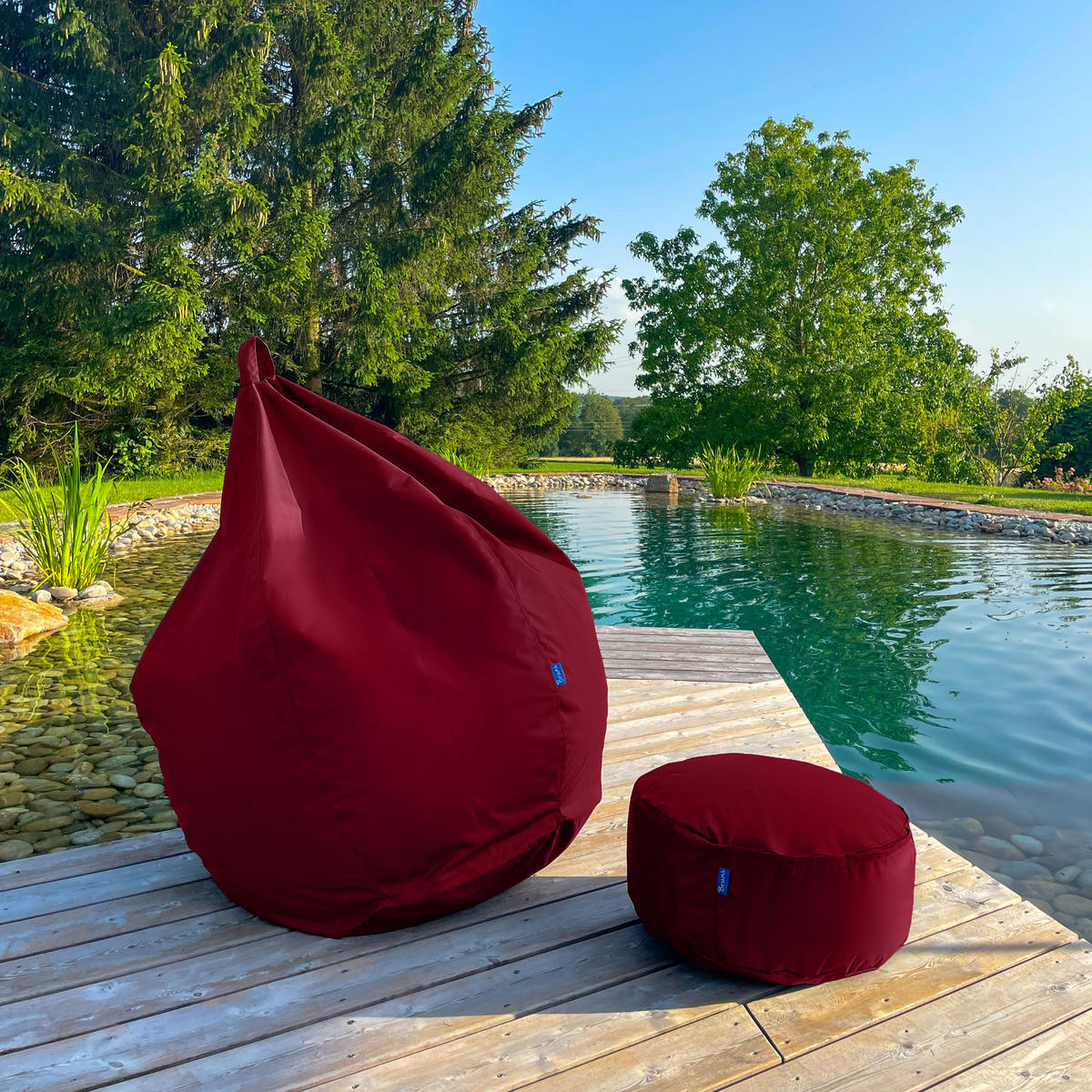 POUF M bordeaux - Bordeaux, Textil (500/200/500cm) - Bruni
