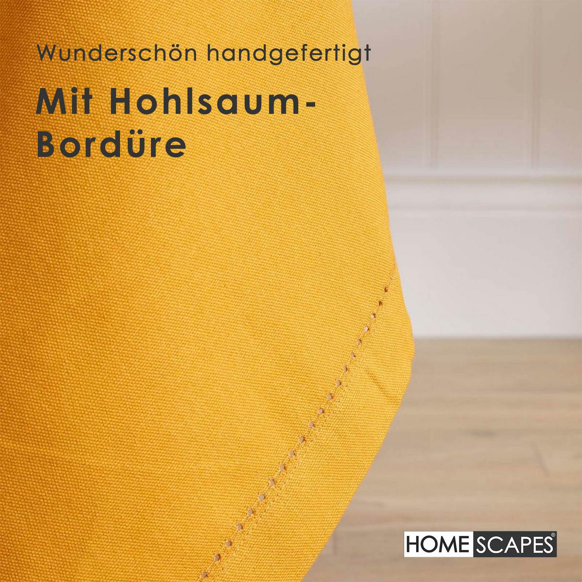 TISCHDECKE senfgelb 137/228 cm, 100% Baumwolle - Dunkelgelb, Textil (137/228cm) - Homescapes