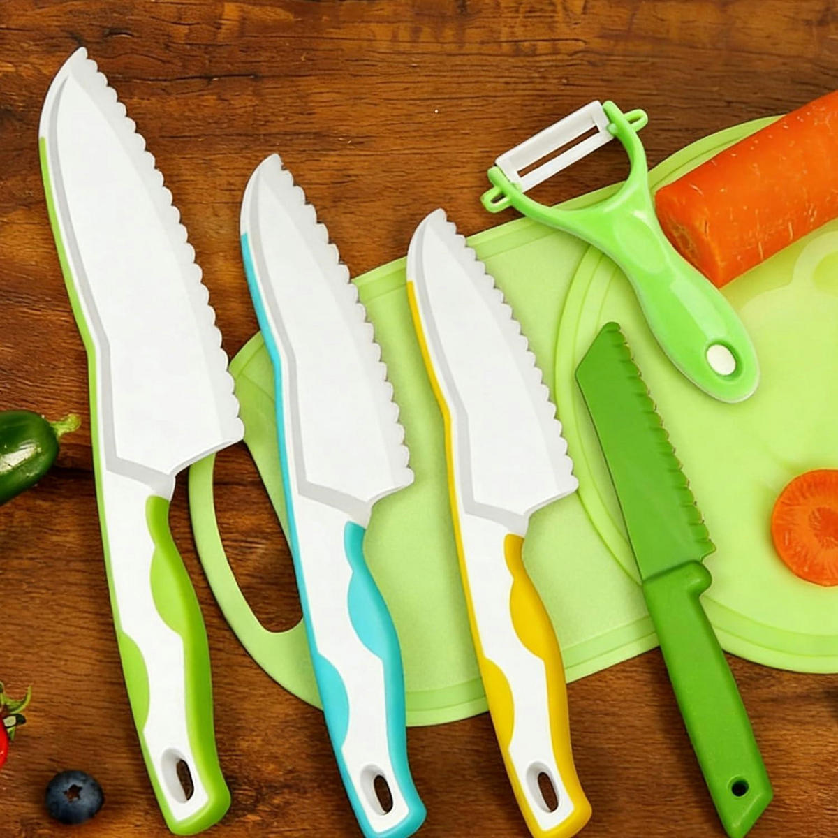 KINDERMESSER Set 5-teilig BPA-frei - Multicolor, Kunststoff