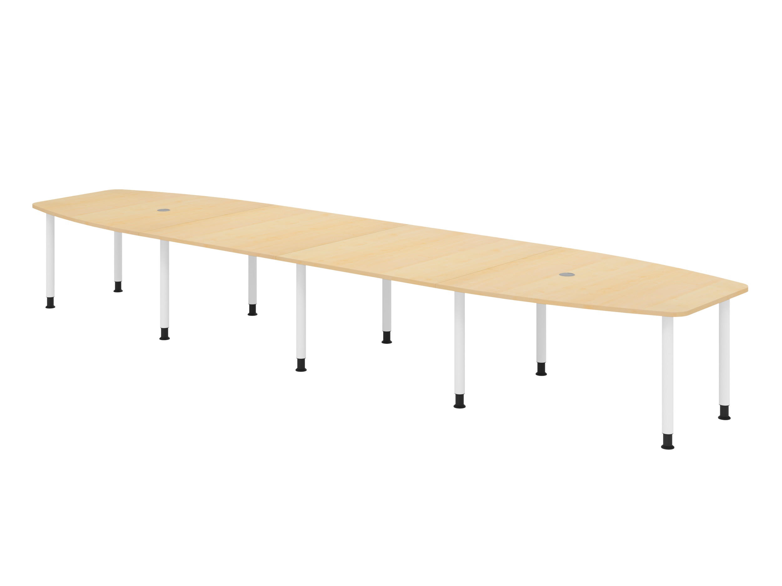 KONFERENZTISCH XXL KT52 130/520/74 cm in Ahornfarben/Füße in Weiß - Ahornfarben/Weiß, Holzwerkstoff (130/520/74cm) - bümö