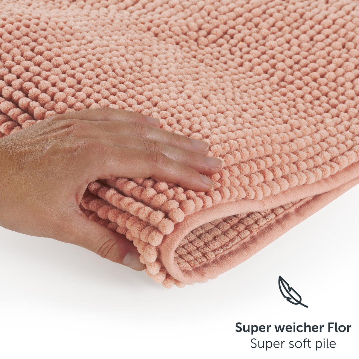 BADEMATTE Hochflor Chenille, 70x120 cm, Rosa - Rosa, Textil (70/120cm) - Blumtal