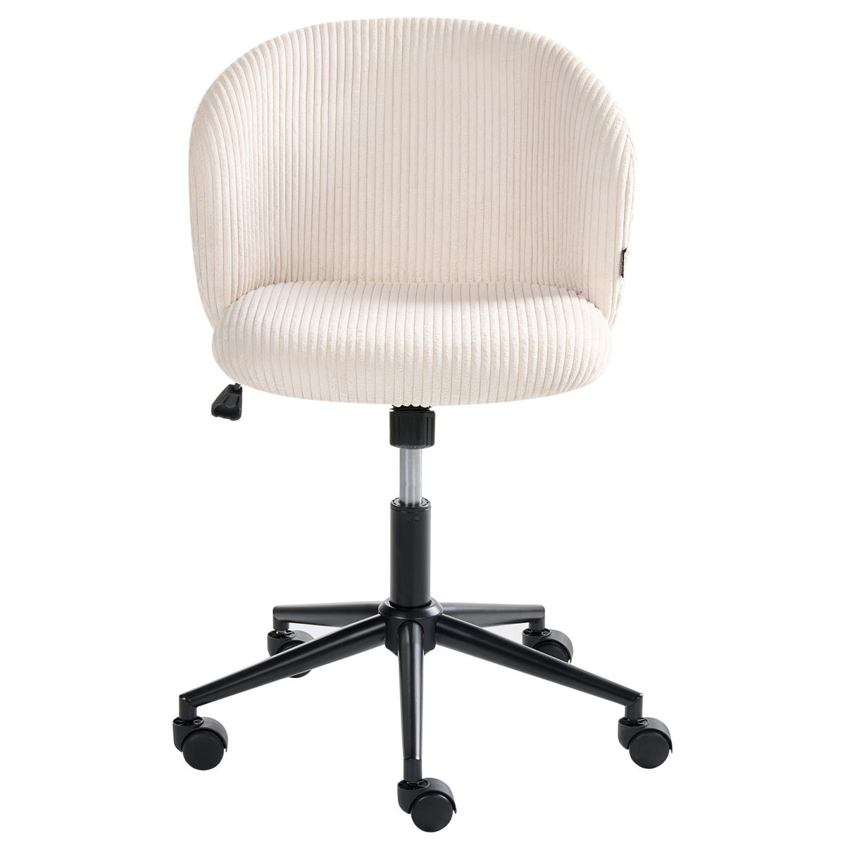 BÜROSTUHL Cord Cremeweiß Miles - Weiß, Textil (55/76/55cm) - Beliani